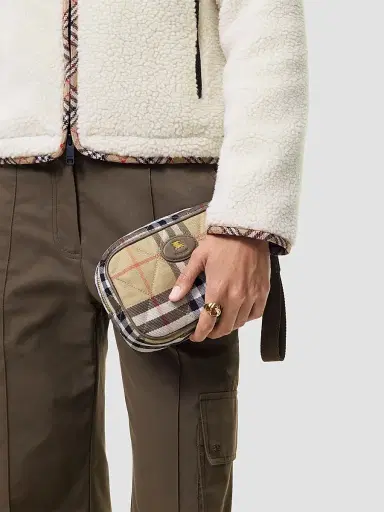 Burberry Women's Horseshoe Check Pouch | Thumbnail 2 Burberry Women's Horseshoe Check Pouch | Thumbnail 2