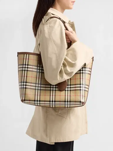Burberry Women's Small Check Tote Bag | Thumbnail 2 Burberry Women's Small Check Tote Bag | Thumbnail 2