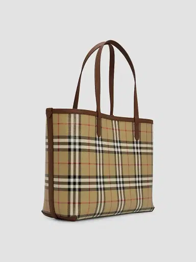 Burberry Women's Small Check Tote Bag | Thumbnail 3 Burberry Women's Small Check Tote Bag | Thumbnail 3