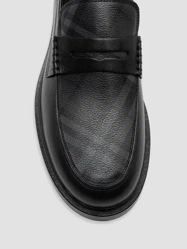 Burberry Men's Pembroke Checked Leather Loafers | Thumbnail 6 Burberry Men's Pembroke Checked Leather Loafers | Thumbnail 6