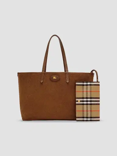 Burberry Women's Medium Bloomsbury Check Reversible Tote Bag | Thumbnail 7