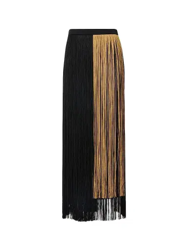 Akris Women's Colorblocked Fringe Midi Pencil Skirt | Thumbnail 1