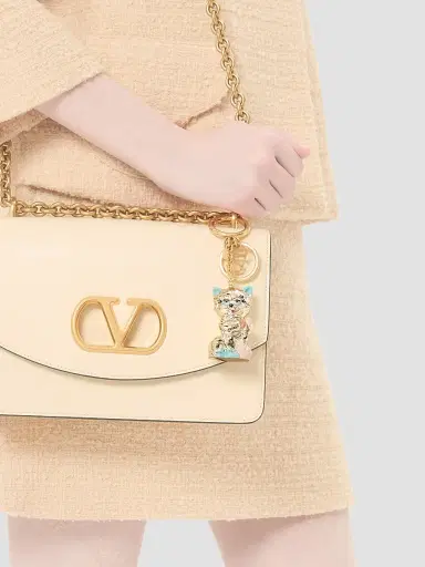 Valentino Garavani Women's Le Chat De La Maison Nylon Bag Charm with Key Ring | Thumbnail 5 Valentino Garavani Women's Le Chat De La Maison Nylon Bag Charm with Key Ring | Thumbnail 5