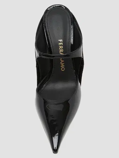 Ferragamo Women's Jasir 95MM Patent Leather Stiletto Mules | Thumbnail 4