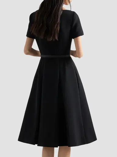 Prada Women's Embroidered Natte Fabric Dress | Thumbnail 4