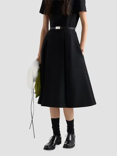 Prada Women's Embroidered Natte Fabric Dress | Thumbnail 5
