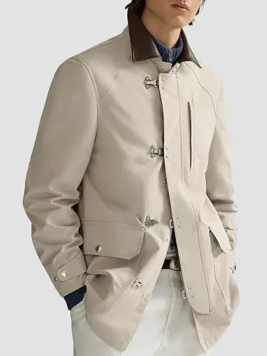 Brunello Cucinelli Men's Water-Resistant Microfiber Outerwear Jacket | Thumbnail 5 Brunello Cucinelli Men's Water-Resistant Microfiber Outerwear Jacket | Thumbnail 5