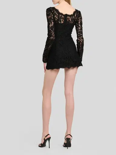 Dolce & Gabbana Women's Lace Scoopneck Mini Dress | Thumbnail 3 Dolce & Gabbana Women's Lace Scoopneck Mini Dress | Thumbnail 3