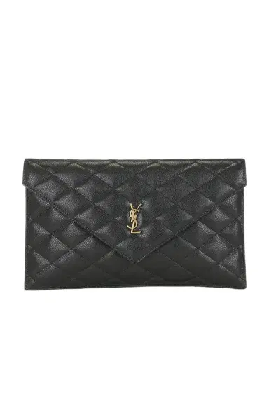 Saint Laurent Grain De Poudre Matelasse Pouch | Thumbnail 1 Saint Laurent Grain De Poudre Matelasse Pouch | Thumbnail 1