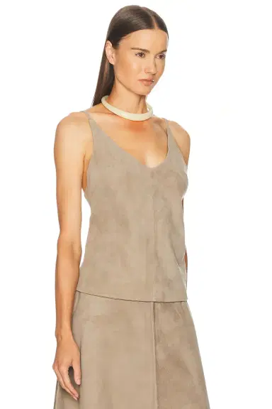 St. Agni Suede Low Back Tie Top | Thumbnail 2