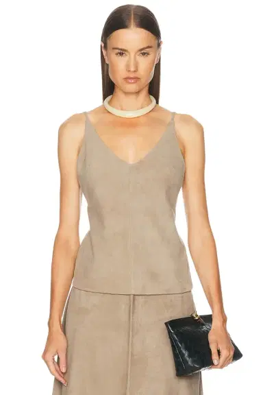St. Agni Suede Low Back Tie Top | Thumbnail 1