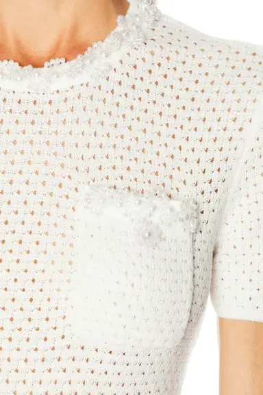 Self-Portrait Pearl Trim Top | Thumbnail 5 Self-Portrait Pearl Trim Top | Thumbnail 5