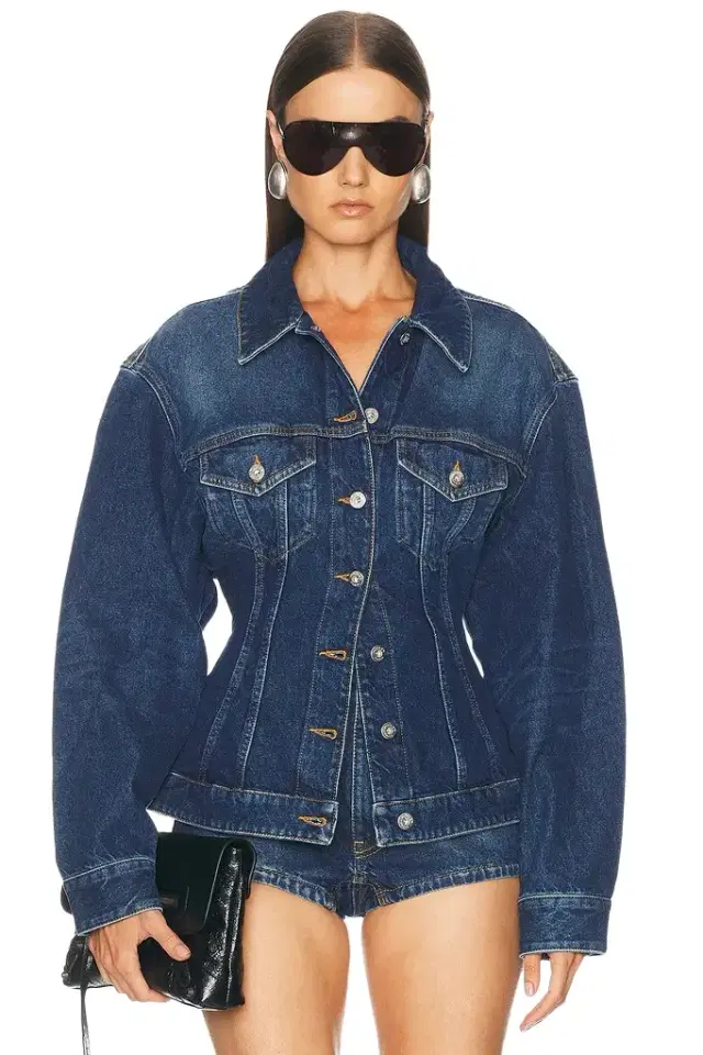 Mugler Hourglass Denim Jacket