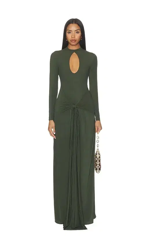 Naked Wardrobe Naked Keyhole Drape Tie Dress