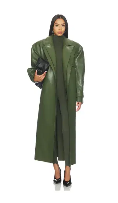 Naked Wardrobe Double Collar Faux Leather Trench Coat | Thumbnail 2 Naked Wardrobe Double Collar Faux Leather Trench Coat | Thumbnail 2