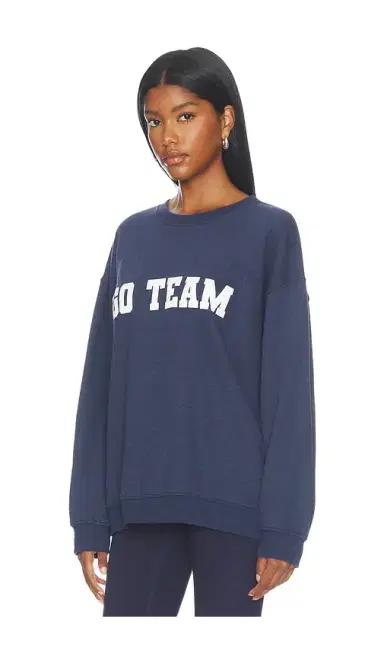 Sunny Somewhere Navy Go Team Oversized Crew Sweater | Thumbnail 2 Sunny Somewhere Navy Go Team Oversized Crew Sweater | Thumbnail 2
