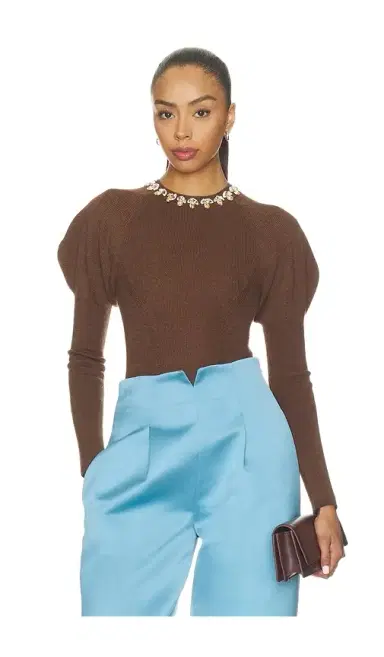 Ulla Johnson Imara Wool Bodysuit With Embellishments | Thumbnail 1