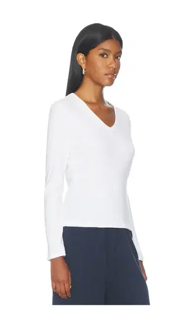 LESET Nando Slim Long Sleeve V Neck Top | Thumbnail 2