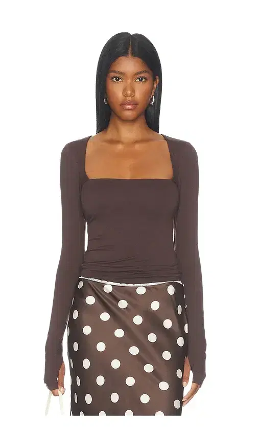 AFRM Ines Knit Crepe Top