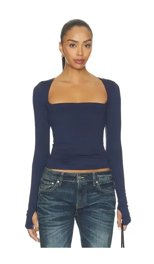 AFRM Ines Knit Crepe Top