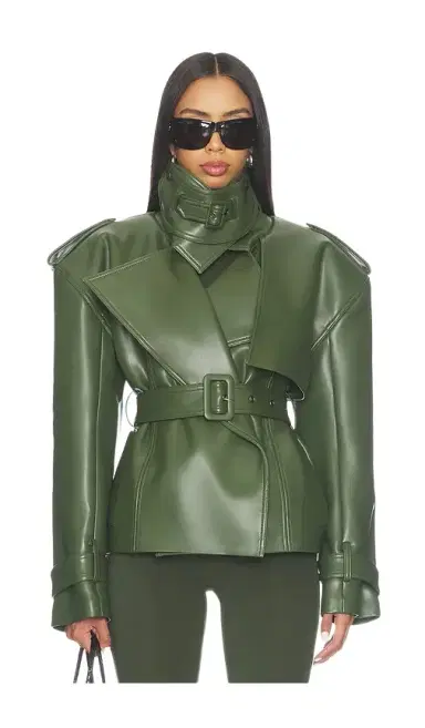 Naked Wardrobe Faux Leather Short Trench | Thumbnail 1 Naked Wardrobe Faux Leather Short Trench | Thumbnail 1