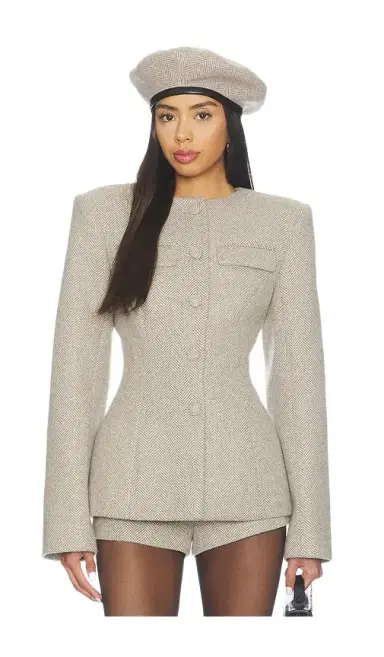 Naked Wardrobe Chevron Suited Button Up Blazer | Thumbnail 1 Naked Wardrobe Chevron Suited Button Up Blazer | Thumbnail 1