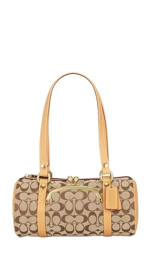 Coach The Coach Originals Signature Jacquard Kisslock Barrel Bag 28
