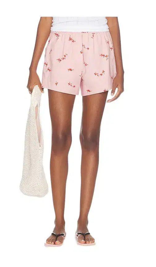 Ganni Printed Stretch Cotton Short