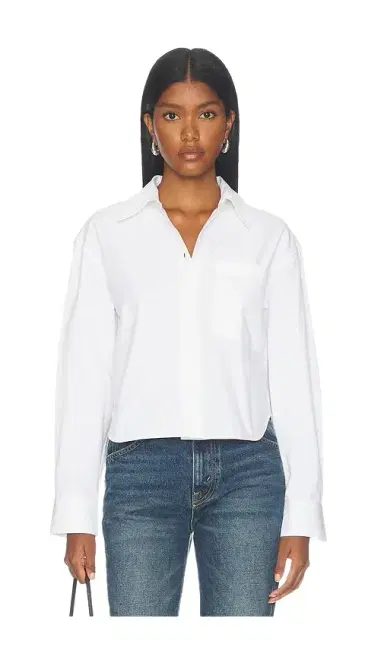 Anine Bing Scott Cropped Shirt | Thumbnail 1 Anine Bing Scott Cropped Shirt | Thumbnail 1