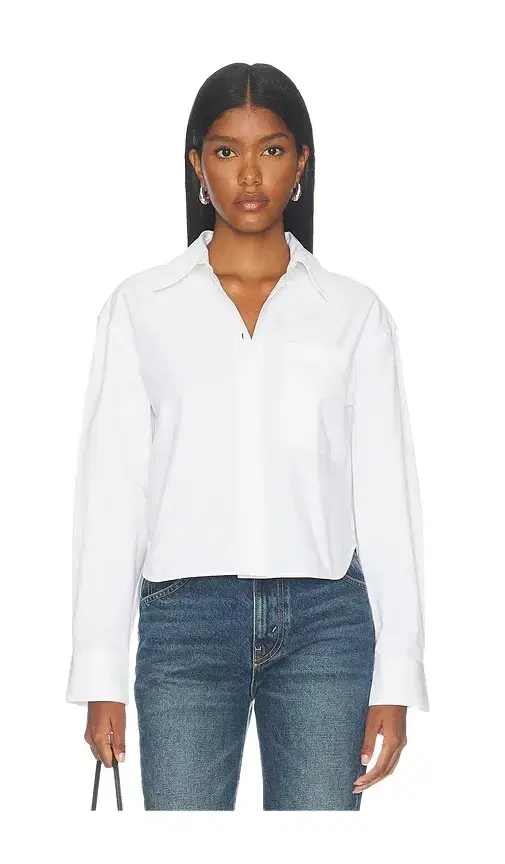 Anine Bing Scott Cropped Shirt