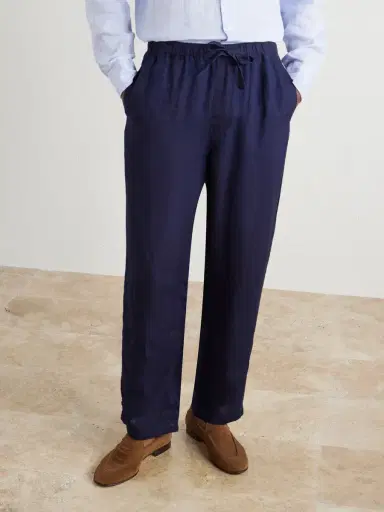 Frame Straight-Leg Linen Drawstring Trousers - Men | Thumbnail 3 Frame Straight-Leg Linen Drawstring Trousers - Men | Thumbnail 3