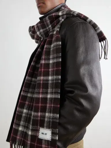 NN07 Checked Wool Scarf - Men | Thumbnail 3 NN07 Checked Wool Scarf - Men | Thumbnail 3