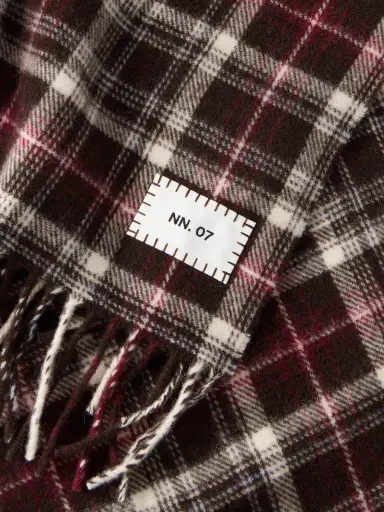 NN07 Fringed Checked Wool Scarf - Men | Thumbnail 4
