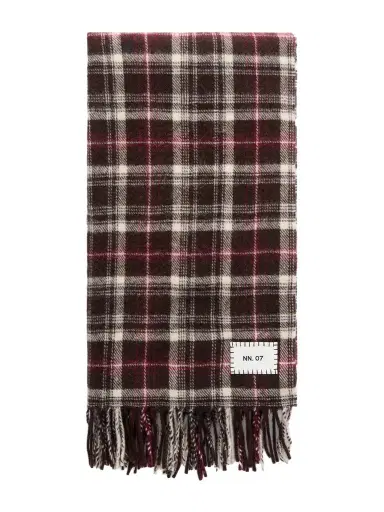 NN07 Fringed Checked Wool Scarf - Men | Thumbnail 1