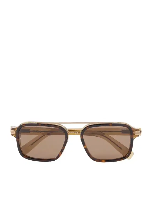 Zegna Geometric Square-Frame Acetate Sunglasses - Men