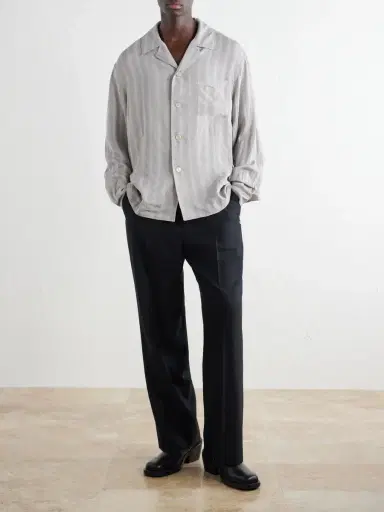 Our Legacy Private Camp-Collar Striped Woven Shirt - Men | Thumbnail 2