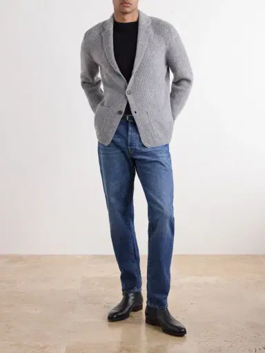 Slowear Single-Breasted Ribbed Virgin Wool Blazer - Men | Thumbnail 2