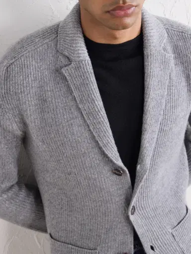 Slowear Single-Breasted Ribbed Virgin Wool Blazer - Men | Thumbnail 5