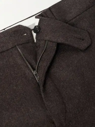 Slowear Straight-Leg Brushed Wool-Blend Trousers - Men | Thumbnail 6