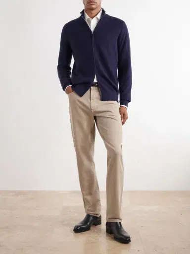 Zegna Cashmere and Silk-Blend Zip-Up Cardigan - Men | Thumbnail 2