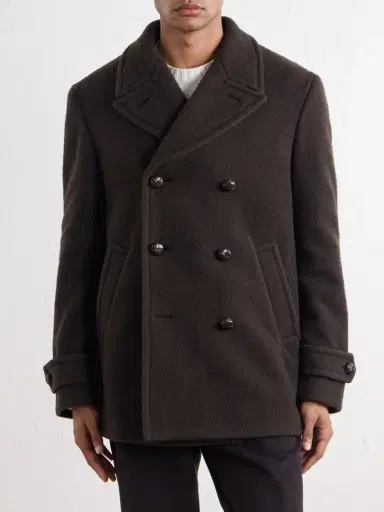 Slowear Double-Breasted Wool-Blend Plush Coat - Men | Thumbnail 3