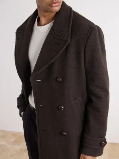 Slowear Double-Breasted Wool-Blend Plush Coat - Men | Thumbnail 5