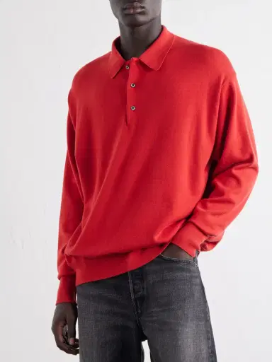 A.PRESSE Wool Polo Shirt - Men | Thumbnail 3