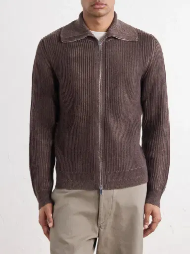 Slowear Turtleneck Ribbed Virgin Wool Sweater - Men | Thumbnail 3