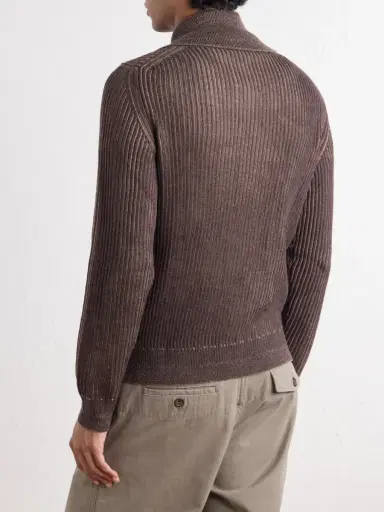 Slowear Turtleneck Ribbed Virgin Wool Sweater - Men | Thumbnail 4