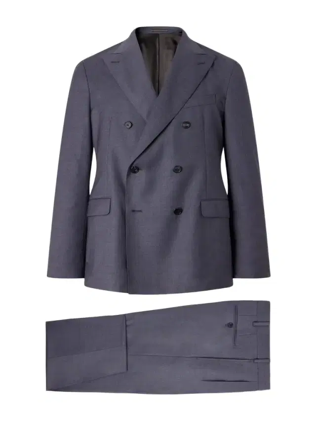 Slowear Double-Breasted Wool Woven Suit - Men