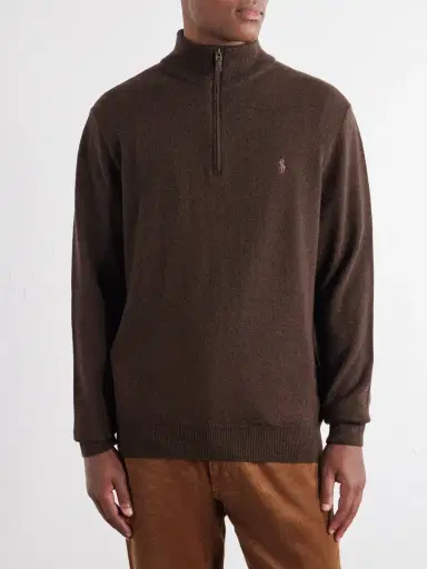 Polo Ralph Lauren Logo-Embroidered Wool Half-Zip Sweater - Men | Thumbnail 3