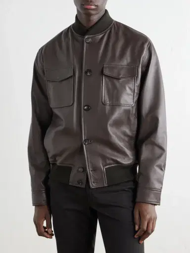 Slowear Montedoro Leather Bomber Jacket - Men | Thumbnail 3 Slowear Montedoro Leather Bomber Jacket - Men | Thumbnail 3