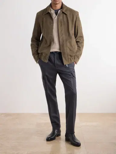 Slowear Straight-Leg Brushed Wool-Blend Trousers - Men | Thumbnail 2