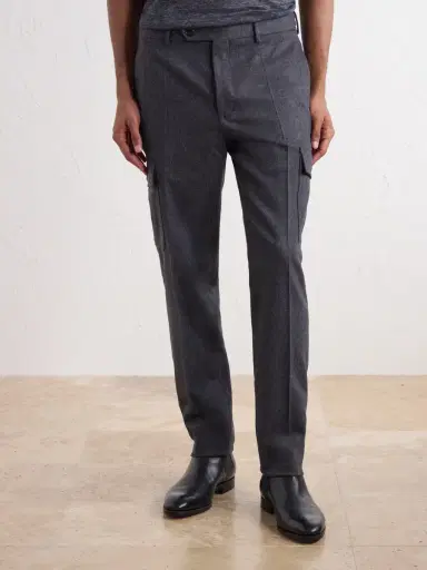 Slowear Straight-Leg Brushed Wool-Blend Trousers - Men | Thumbnail 3